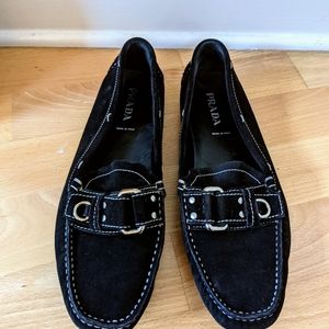 Black suede Prada Drivers 39.5